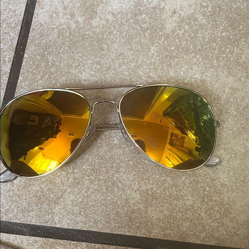 Foster Grant Aviator Sunglasses with Yellow Lenses